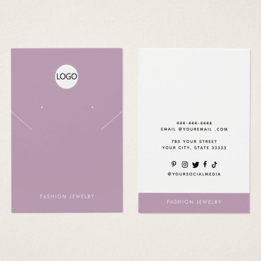 ロゴモダンネックレスイヤリングディスプレイカードの追加 (正面&裏面)