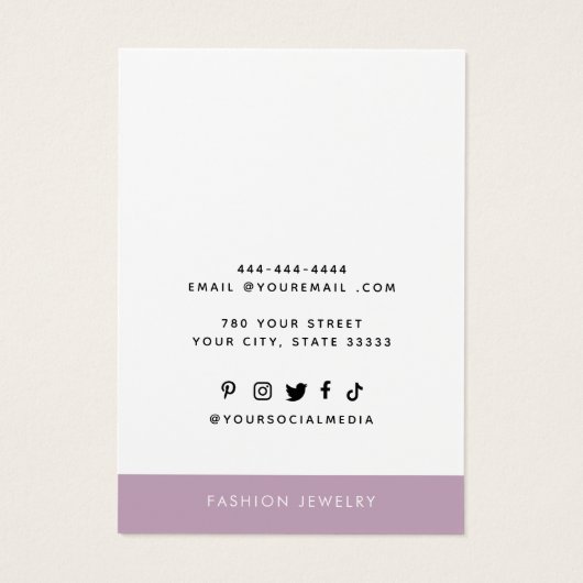 ロゴモダンネックレスイヤリングディスプレイカードの追加 (裏面)