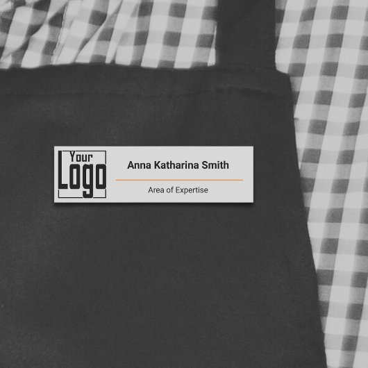 ロゴモダンノウハウクラシックズGrey Black Orange 名札