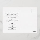 ロゴモダンバラ金ゴールドありがとうご割引カード 箔シーズンポストカード (裏面)