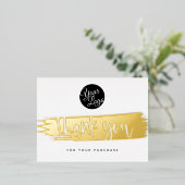 ロゴモダンバラ金ゴールドありがとうご割引カード 箔シーズンポストカード (立ち正面)