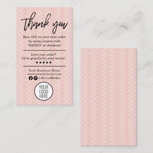 ロゴモダンビジネスのご注文に感謝 名刺 (正面/裏面)