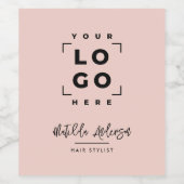 ロゴモダンビジネスブランディングピンクのスクリプト ワインラベル (シングルラベル)