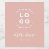 ロゴモダンビジネスブランディングピンクのスクリプト ワインラベル (シングルラベル)