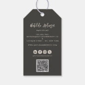 ロゴモダンビジネスブランディングブラックのスクリプト ギフトタグ (裏面)