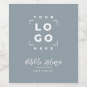 ロゴモダンビジネスブランディングブルーのスクリプト ワインラベル (シングルラベル)