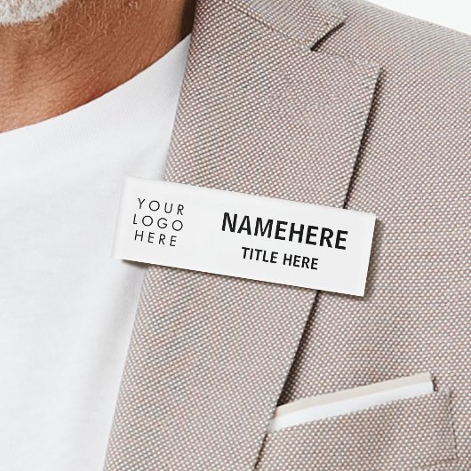 ロゴモダンビッグフォントシンプルホワイトマグネットタイトル 名札