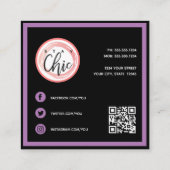 ロゴモダンファッションの幾何学的な色 スクエア名刺 (裏面)