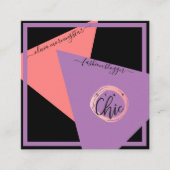 ロゴモダンファッションの幾何学的な色 スクエア名刺 (正面)