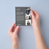 ロゴモダンフォトダークグレープロフェッショナル事業 チラシ (手)