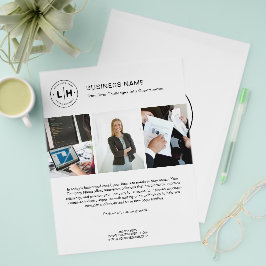 ロゴモダンフォトホワ企業のイトビジネスフライヤー チラシ