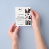 ロゴモダンフォトホワ企業のイトビジネス チラシ (手)