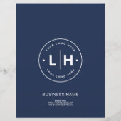 ロゴモダンフォト企業のネイビー・ブルー・ビジネス チラシ (裏面)