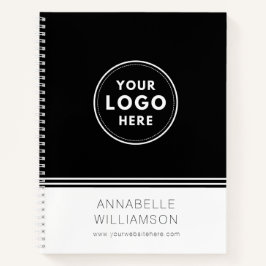 ロゴモダンブラックビジネス宣伝用ノート ノートブック