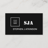 ロゴモダンブラックミニマルプロフェッショナルイニシャル 名刺 (正面)