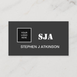 ロゴモダンブラックミニマルプロフェッショナルイニシャル 名刺