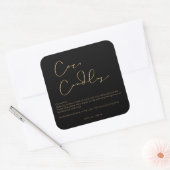 ロゴモダンブラック製品キャンドルラベル スクエアシール (封筒)