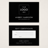 ロゴモダンプロフェッショナルギフト証明書 (正面&裏面)