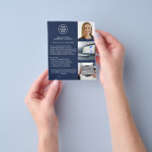 ロゴモダンプロフェッショナルネイビーブルービジネス チラシ (手)