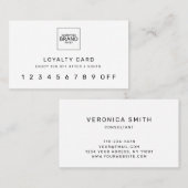 ロゴモダンプロフェッショナルホワイトロイヤリティカード ロイヤリティカード (正面/裏面)
