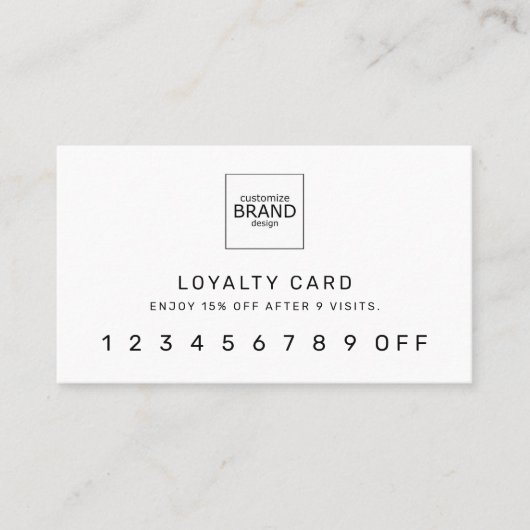 ロゴモダンプロフェッショナルホワイトロイヤリティカード ロイヤリティカード (正面)