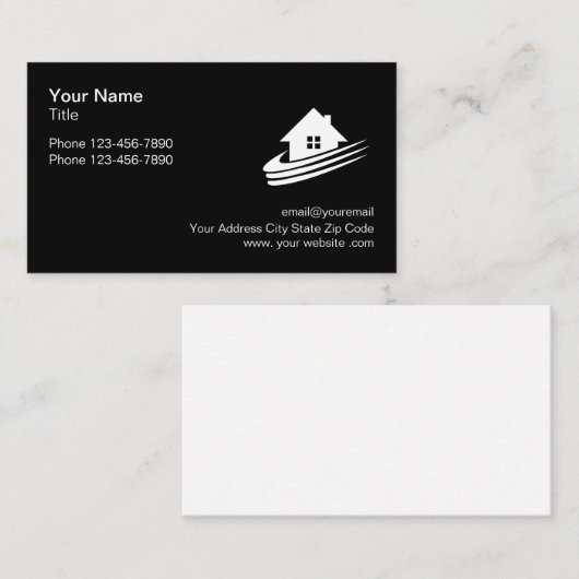 ロゴモダンプロフェッショナル不動産仲介業者 名刺 (正面/裏面)