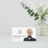 ロゴモダンヘア美しいサロンファッションイラストレーション 名刺 (スタンド正面)