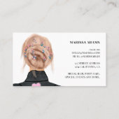 ロゴモダンヘア美しいサロンファッションイラストレーション 名刺 (裏面)