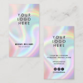 ロゴモダンホログラフィックソーシャルメディア 名刺 (正面/裏面)