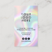 ロゴモダンホログラフィックソーシャルメディア 名刺 (裏面)