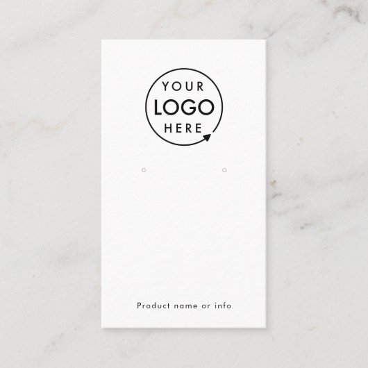 ロゴモダンホワイトジュエリーイヤリングディスプレイカード 名刺 (正面)