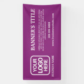 ロゴモダンマゼンタビジネスバナー 横断幕 (縦)