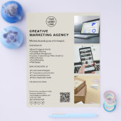 ロゴモダンマーケティングクリエイティブニュートラルビジネス チラシ (シングル)
