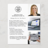 ロゴモダンミニマルなホワイトコンサルタントビジネス チラシ (正面)