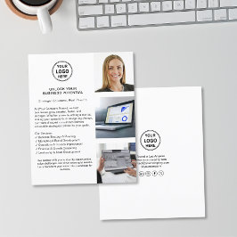 ロゴモダンミニマルなホワイトコンサルタントビジネス チラシ