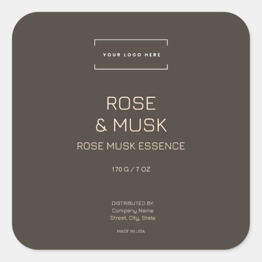 ロゴモダンミニマルろうそく化粧広場 スクエアシール (正面)