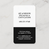 ロゴモダンミニマル白黒の縦線 名刺 (裏面)