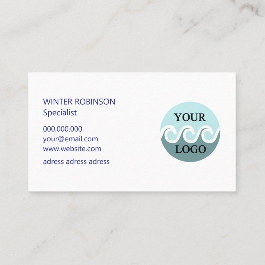 ロゴモダンミニマル真夜中ブルーホワイト 名刺 (裏面)