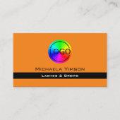 ロゴモダン付きオレンジとブラックプロフェッショナル 名刺 (正面)