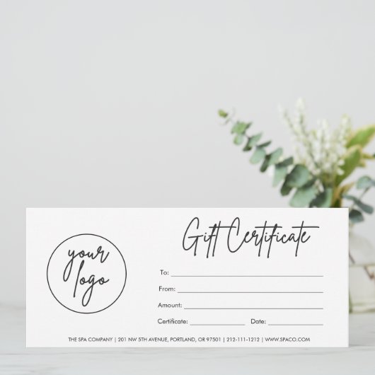 ロゴモダン付きギフト券のスクリプト (スタンド正面)