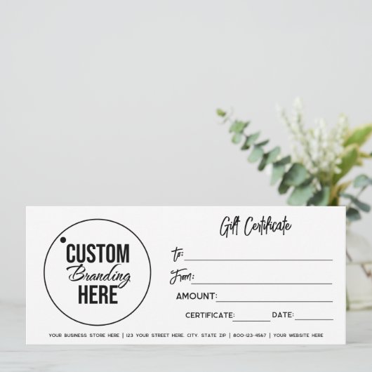 ロゴモダン付きギフト券名刺 (スタンド正面)