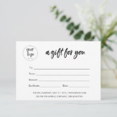 ロゴモダン付きギフト券 (スタンド正面)