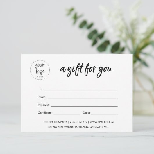 ロゴモダン付きギフト券 (スタンド正面)