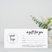 ロゴモダン付きギフト券 (スタンド正面)