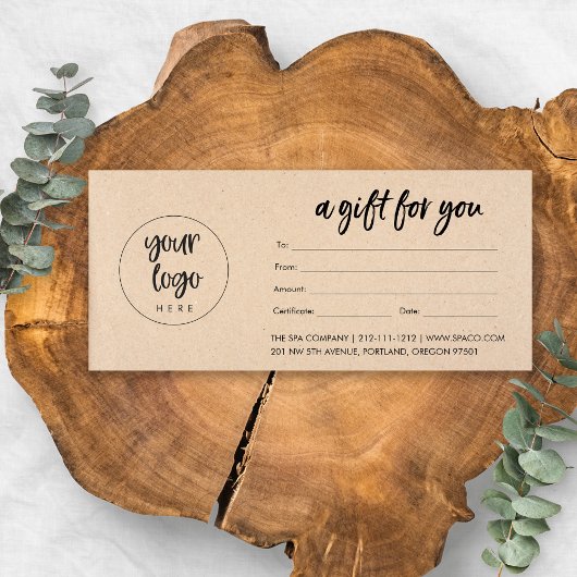 ロゴモダン付きクラフト商品券