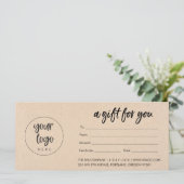 ロゴモダン付きクラフト商品券 (スタンド正面)