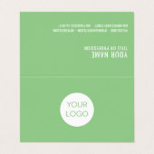 ロゴモダン付きグリーンプロフェッショナル名刺 名刺 (外部フラット)