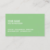 ロゴモダン付きグリーンプロフェッショナル名刺 名刺 (裏面)