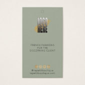 ロゴモダン付きセージ衣料品価格ラベル (正面)