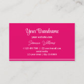 ロゴモダン付きピストライプックホワイトプロフェッショナル 名刺 (裏面)